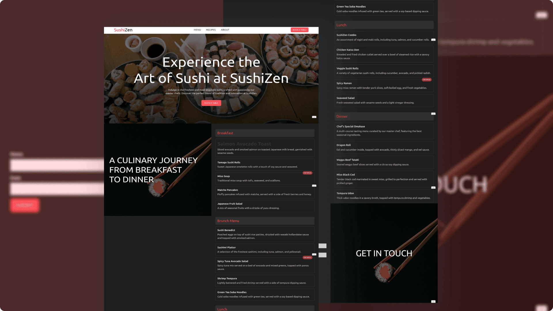 A Webflow Website Where Food Meets Motion